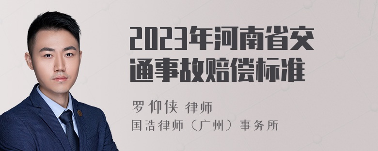 2023年河南省交通事故赔偿标准