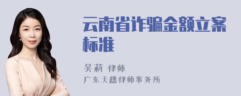 云南省诈骗金额立案标准