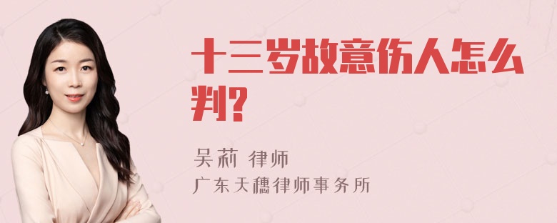 十三岁故意伤人怎么判?