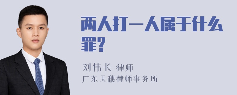 两人打一人属于什么罪?