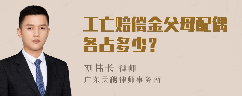 工亡赔偿金父母配偶各占多少？