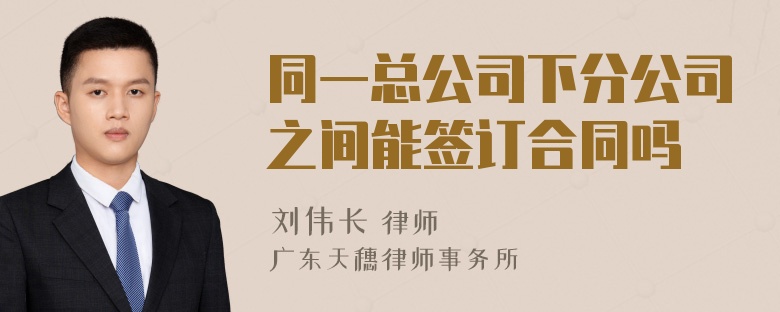 同一总公司下分公司之间能签订合同吗