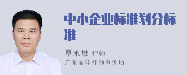 中小企业标准划分标准