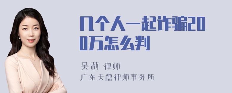 几个人一起诈骗200万怎么判