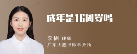 成年是16周岁吗