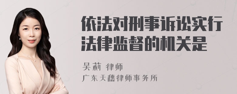 依法对刑事诉讼实行法律监督的机关是