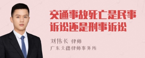 交通事故死亡是民事诉讼还是刑事诉讼