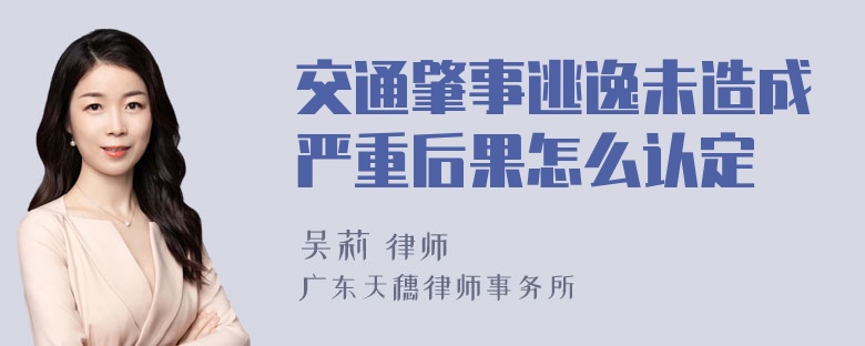 交通肇事逃逸未造成严重后果怎么认定