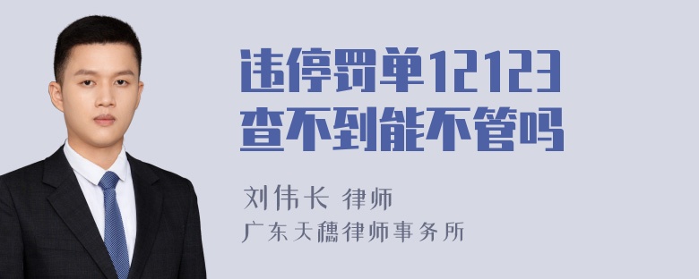 违停罚单12123查不到能不管吗