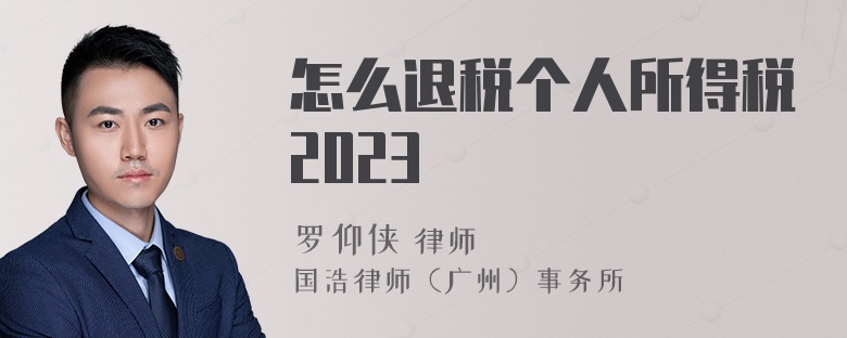 怎么退税个人所得税2023