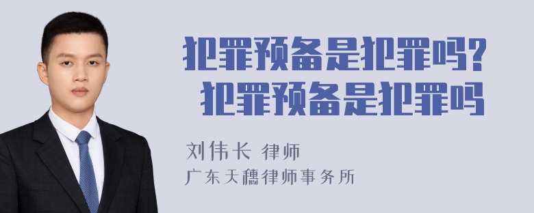 犯罪预备是犯罪吗? 犯罪预备是犯罪吗