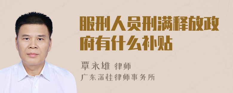 服刑人员刑满释放政府有什么补贴