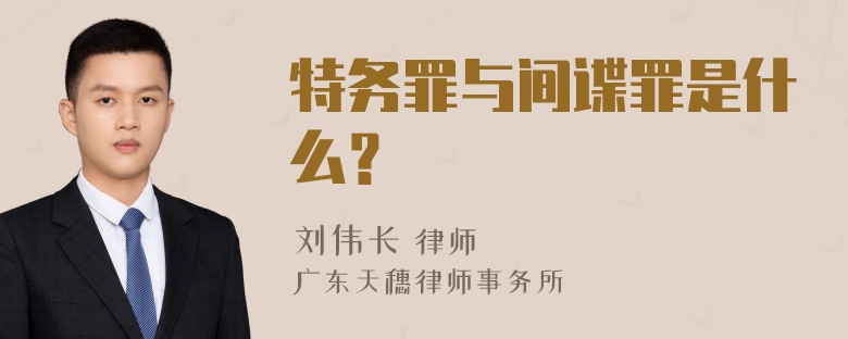 特务罪与间谍罪是什么？