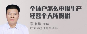 个体户怎么申报生产经营个人所得税