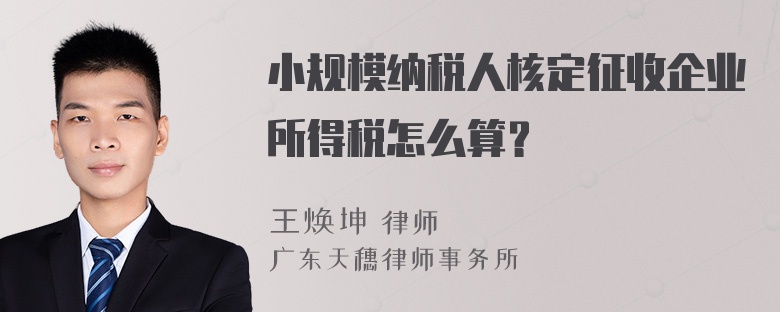 小规模纳税人核定征收企业所得税怎么算？