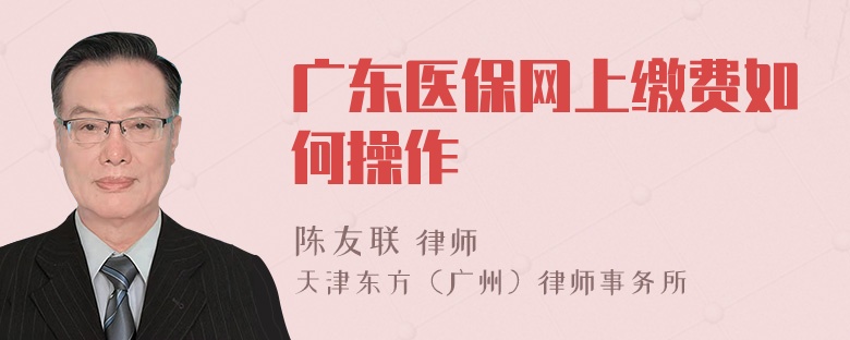 广东医保网上缴费如何操作