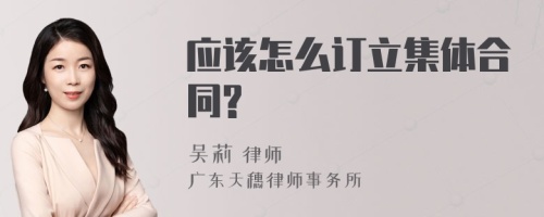 应该怎么订立集体合同?