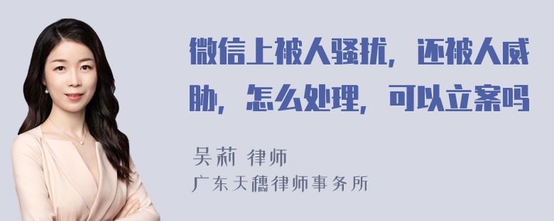 微信上被人骚扰，还被人威胁，怎么处理，可以立案吗