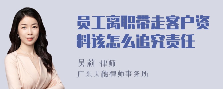 员工离职带走客户资料该怎么追究责任