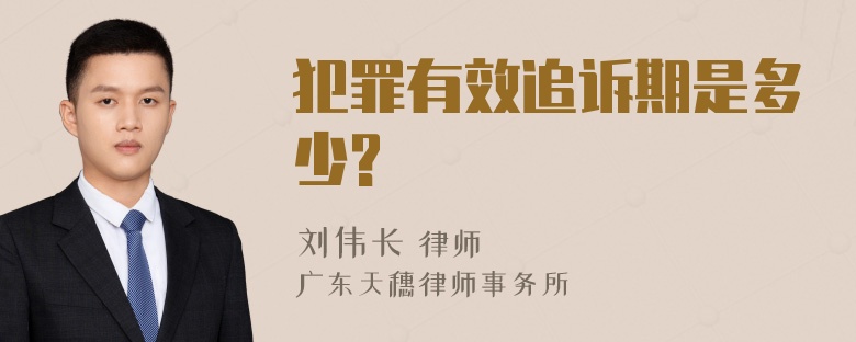 犯罪有效追诉期是多少?
