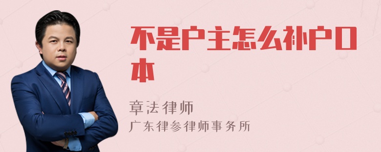 不是户主怎么补户口本