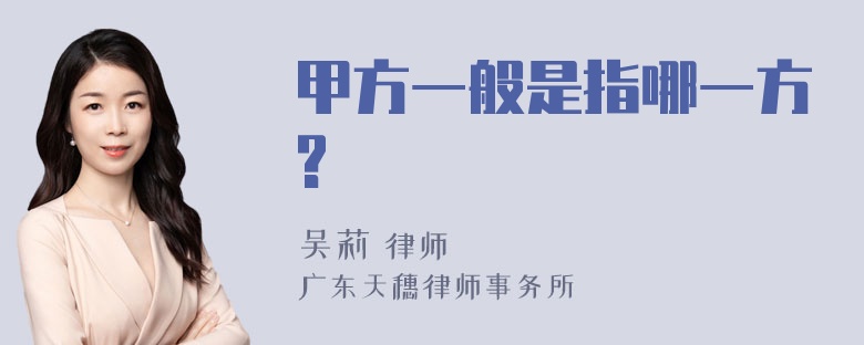 甲方一般是指哪一方?