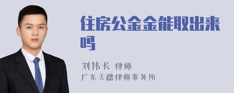 住房公金金能取出来吗