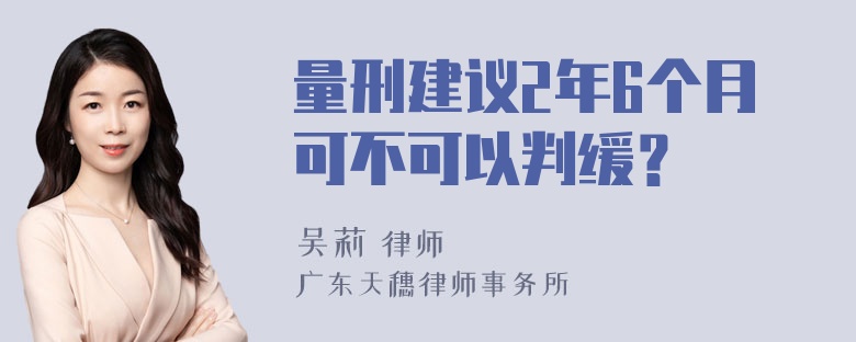 量刑建议2年6个月可不可以判缓？