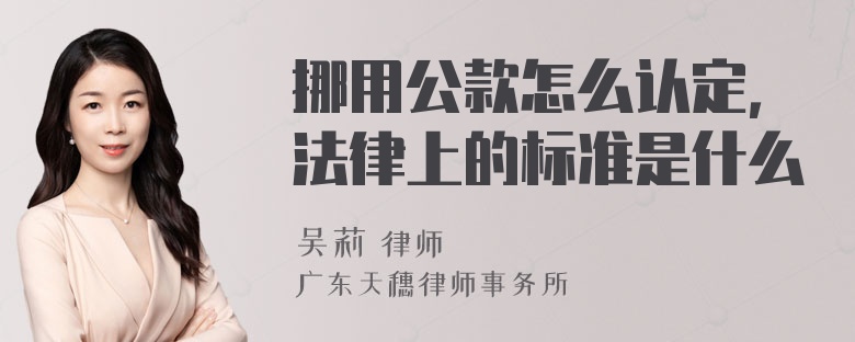 挪用公款怎么认定，法律上的标准是什么