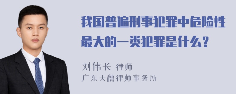 我国普遍刑事犯罪中危险性最大的一类犯罪是什么？