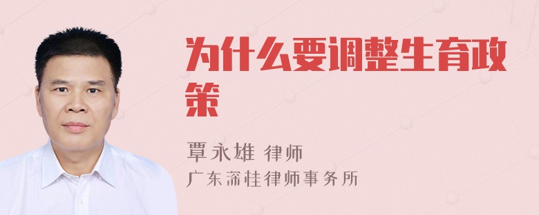 为什么要调整生育政策