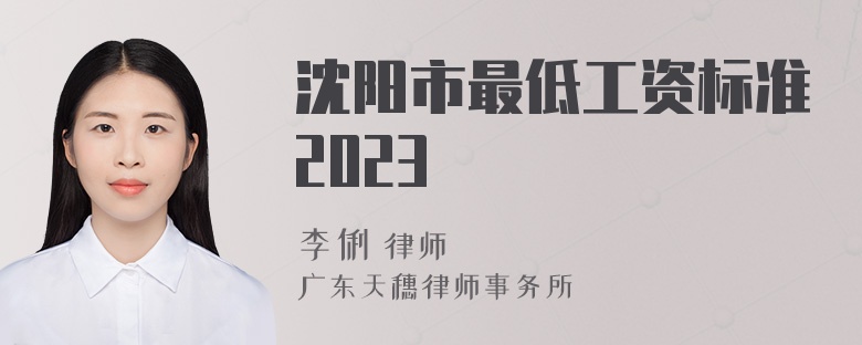 沈阳市最低工资标准2023