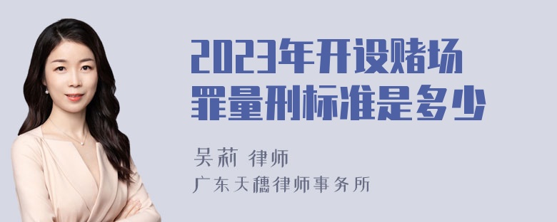 2023年开设赌场罪量刑标准是多少