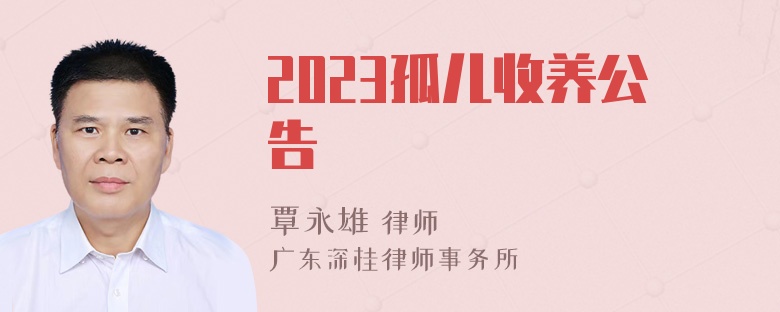 2023孤儿收养公告