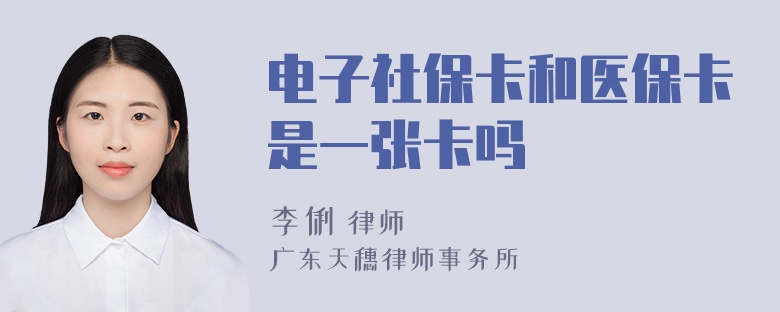 电子社保卡和医保卡是一张卡吗