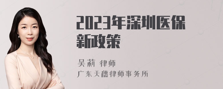 2023年深圳医保新政策