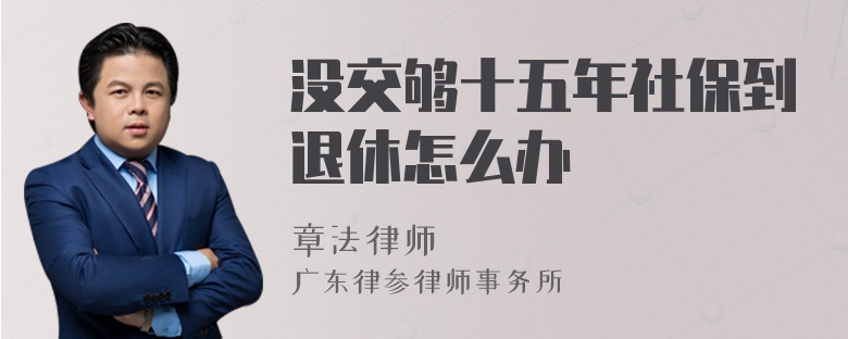 没交够十五年社保到退休怎么办