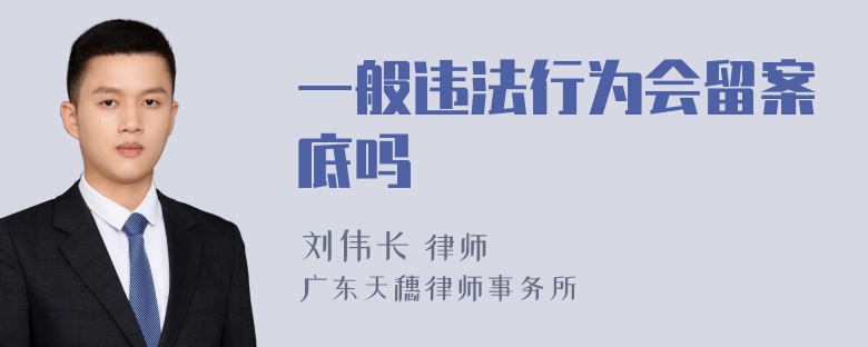 一般违法行为会留案底吗