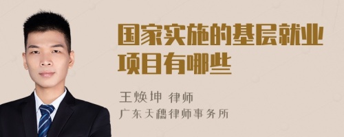 国家实施的基层就业项目有哪些