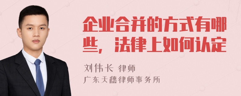 企业合并的方式有哪些，法律上如何认定