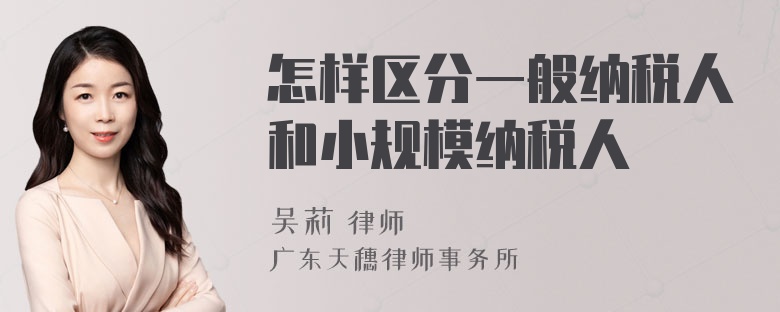 怎样区分一般纳税人和小规模纳税人