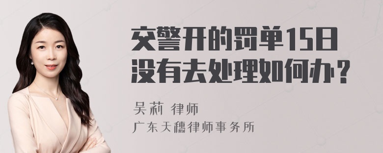 交警开的罚单15日没有去处理如何办？