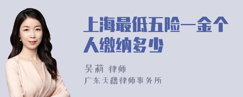 上海最低五险一金个人缴纳多少