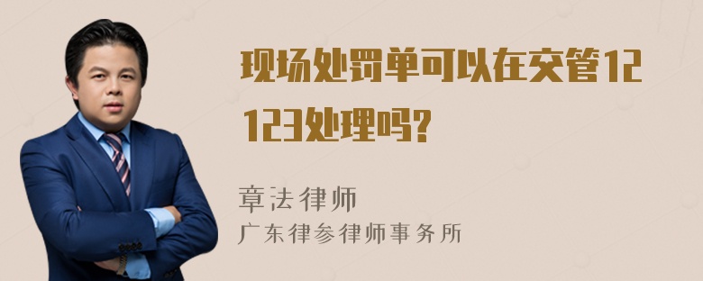 现场处罚单可以在交管12123处理吗?