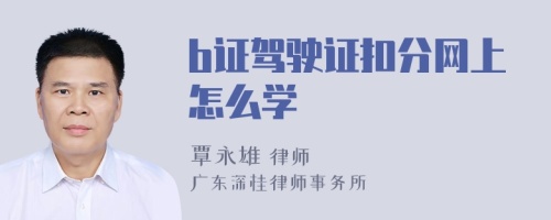 b证驾驶证扣分网上怎么学