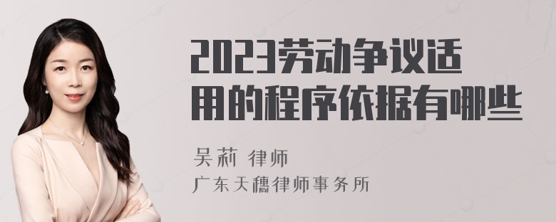 2023劳动争议适用的程序依据有哪些