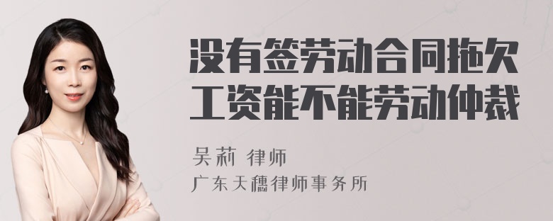 没有签劳动合同拖欠工资能不能劳动仲裁