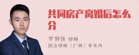 共同房产离婚后怎么分