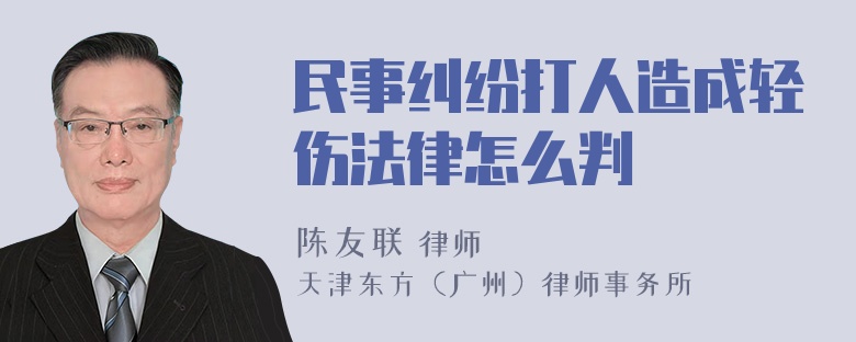 民事纠纷打人造成轻伤法律怎么判