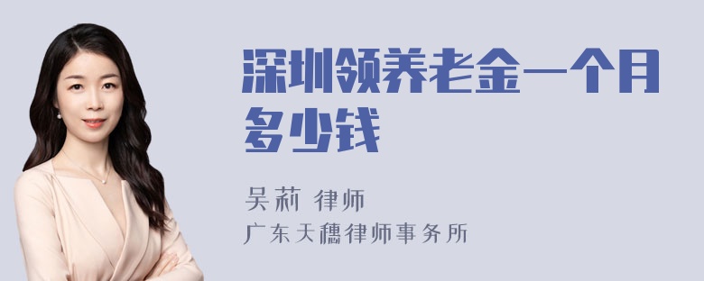 深圳领养老金一个月多少钱